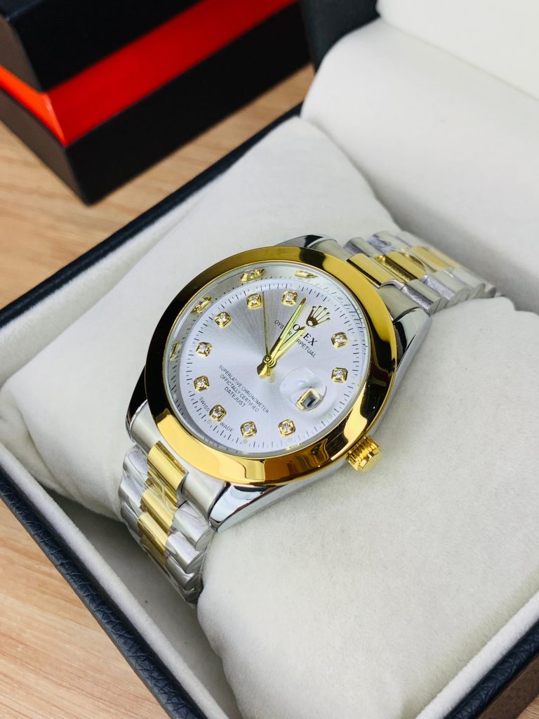 Quartz Movement | Branded Stone Model With Date (White)